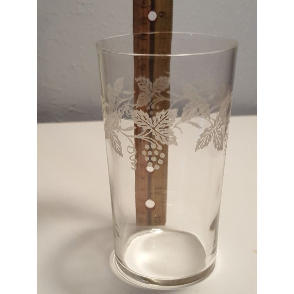 Barlett Collins Grapes And Leaves Embossed Drinking Glass Tumbler 16oz Replaceme - Picture 5 of 6